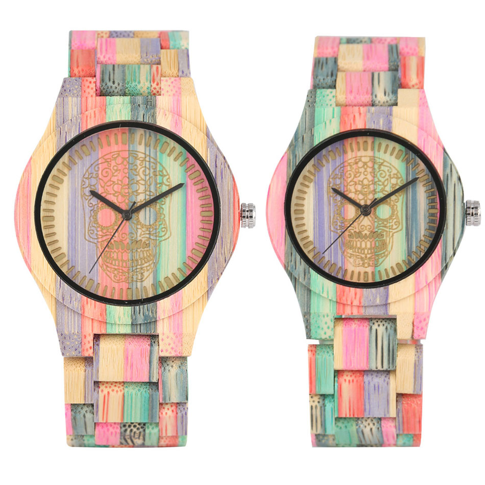 Vintage Watch Collecting - Vintage Stylish Colorful Bamboo Wood Quartz