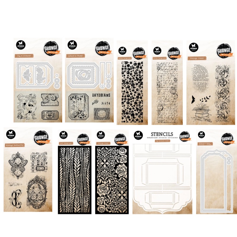 Vintage Collectible Furniture - Tag Envelope Grunge Collection Vintage Roses