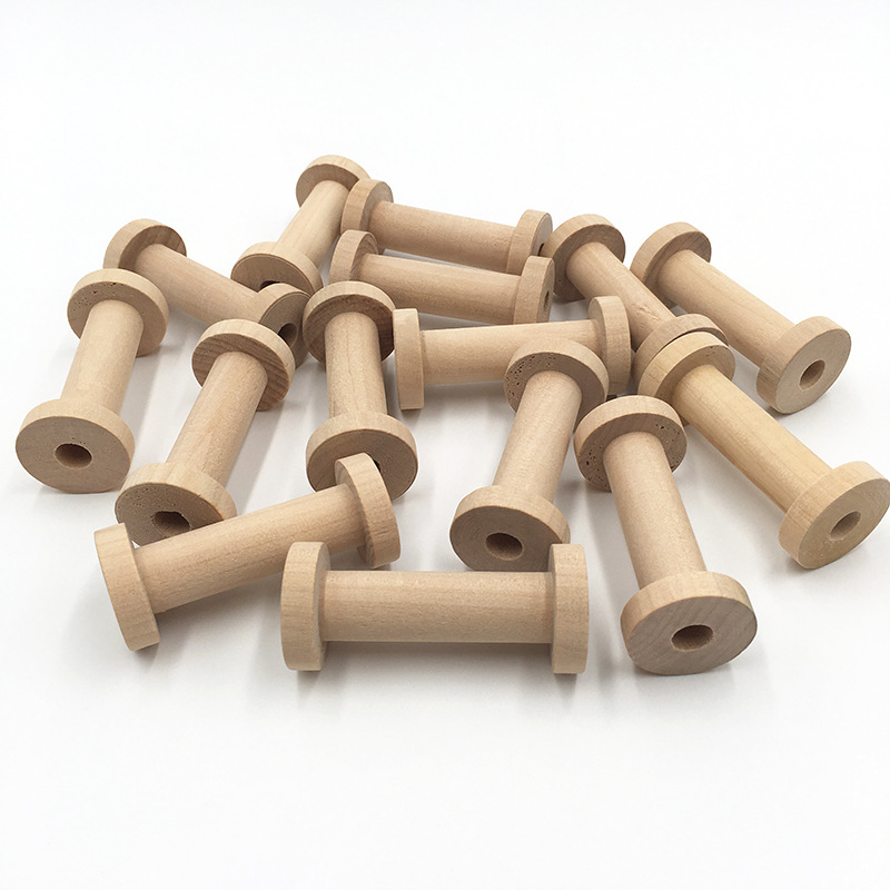 10Pcs Natural Wooden Spools 3x - Typewriter Ribbon Roll 评论和价格