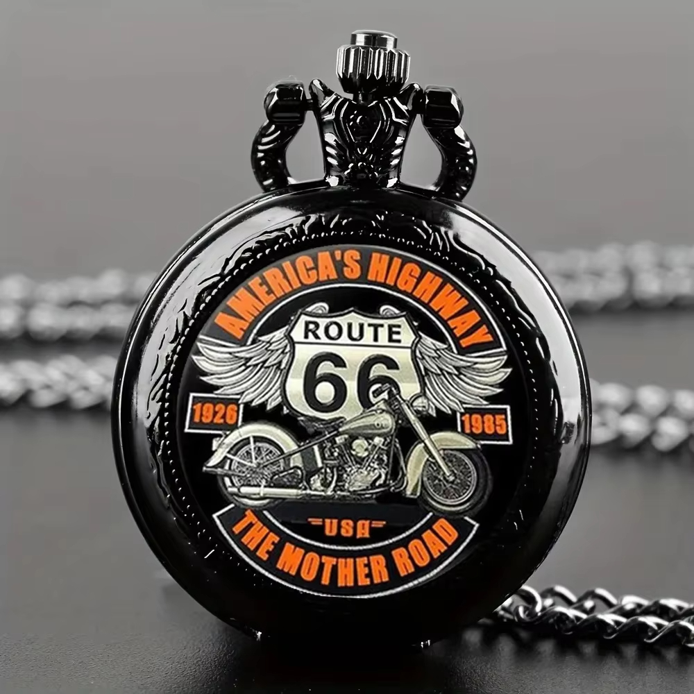 Black Retro Route 66 Motorcycl - Vintage Collectible Glass 评论和价格