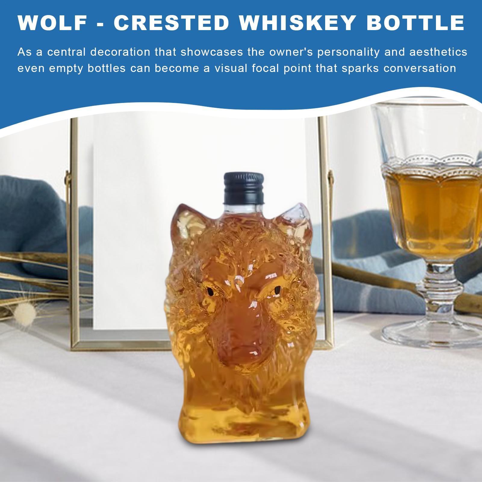 Whiskey Bottle Wolf Shape Wine - Vintage Collectible Glass 评论和价格