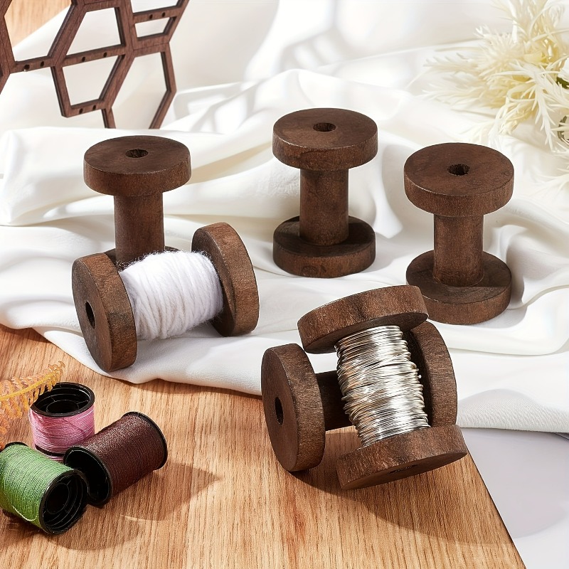 6Pcs Vintage Wooden Spools DIY - Typewriter Ribbon Roll 评论和价格